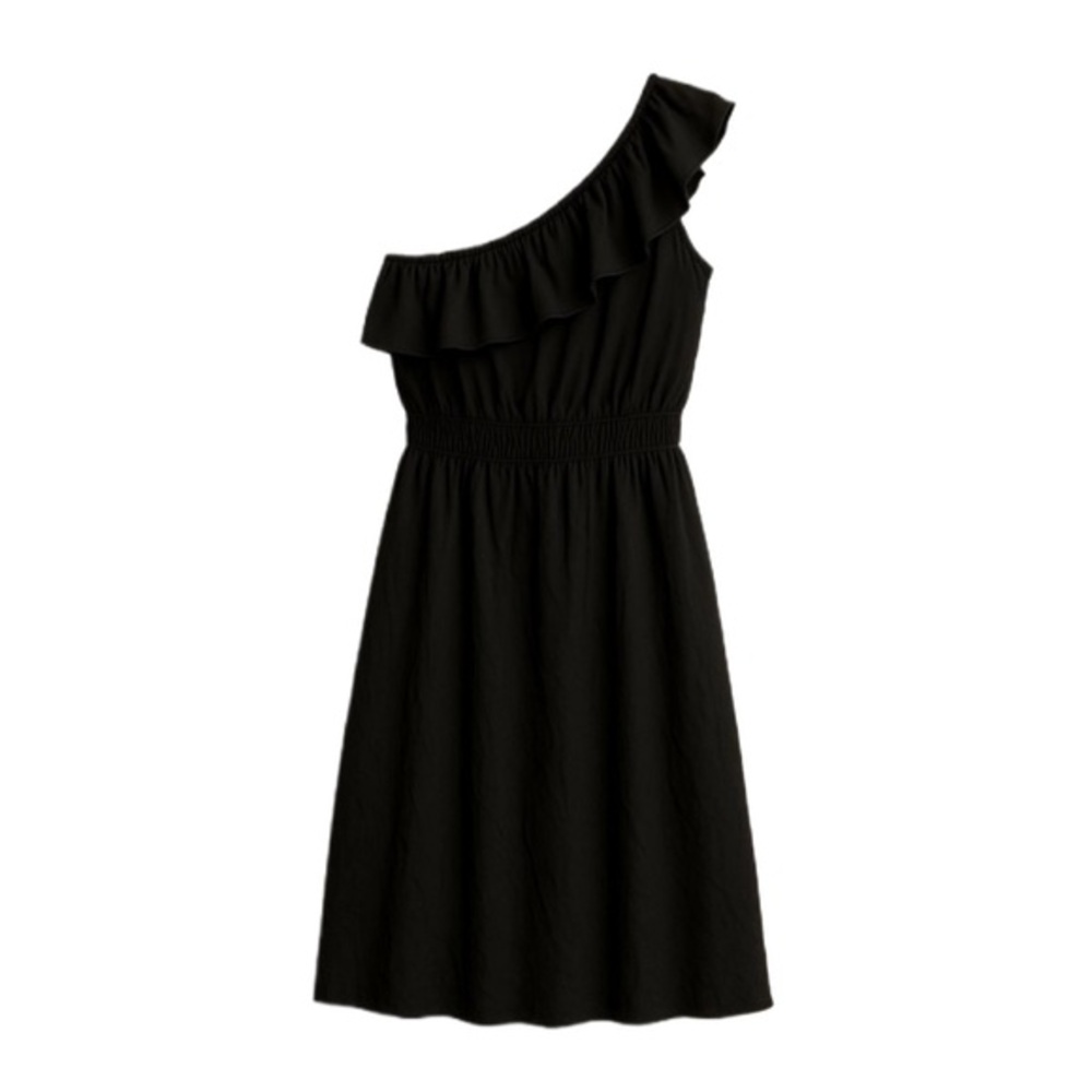 NWT Old Navy Black ruffled One-Shoulder Dress Large Tall